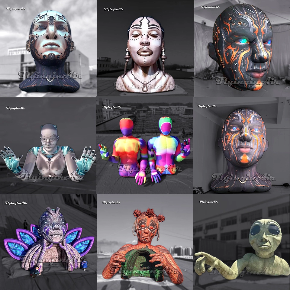 giant inflatable Human head sculpture figure model artificial intelligent robot