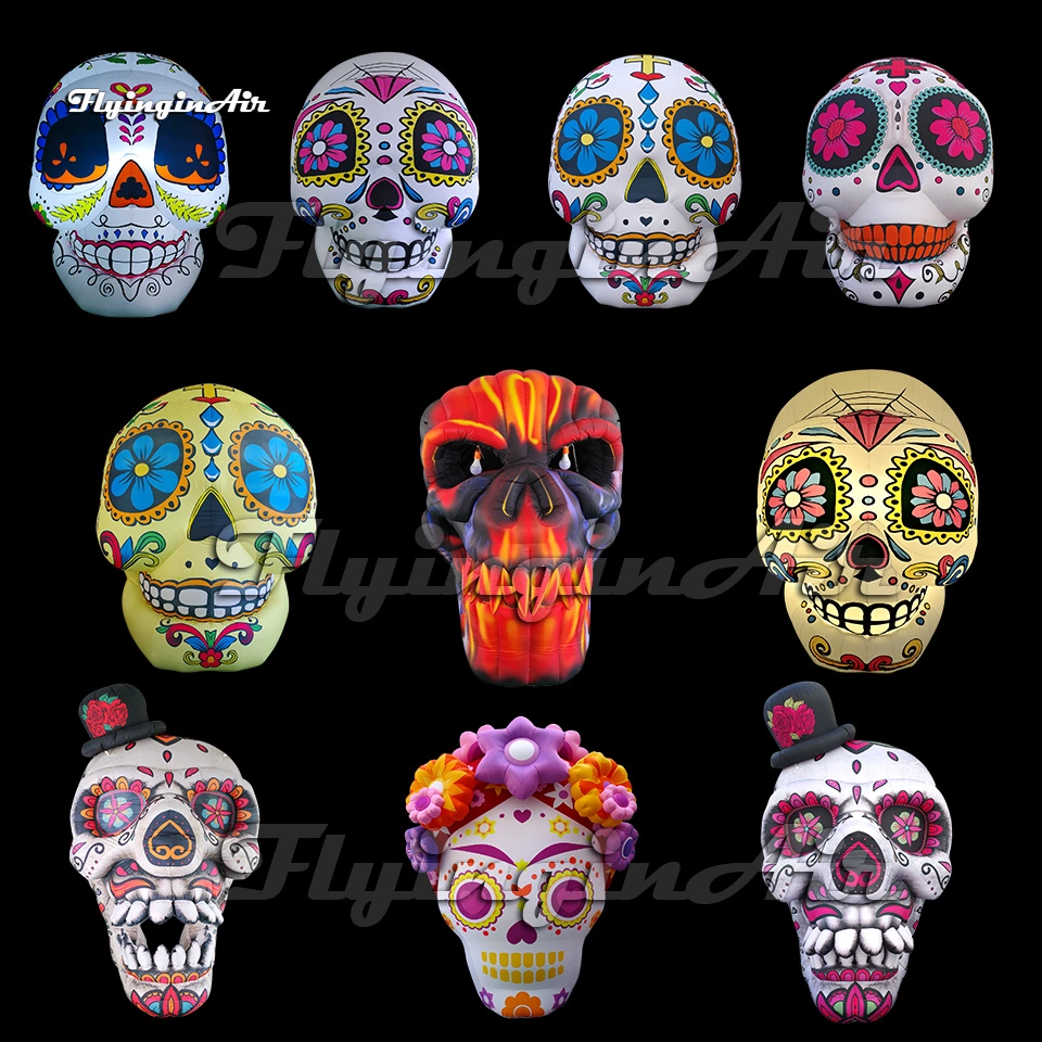 multi-styles custom giant inflatable skull for halloween and day of the dead