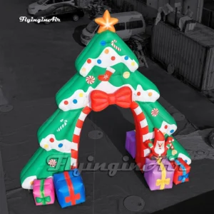 Massive Lighted Inflatable Christmas Tree Arch Prop for Holiday Party Walkways, Mall Displays and Winter Festival Entrances