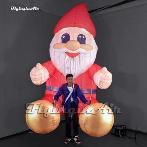 3.5m Giant Wearable Inflatable Santa Claus Costume with Thumbs Up and Golden Boots for Christmas Parade and Mall Walkabout
