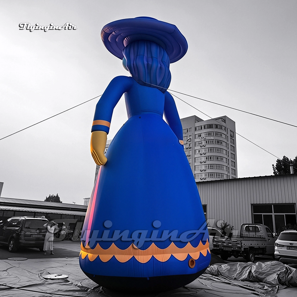 Día de los Muertos decor giant inflatable La Catrina Sugar Skull Lady with Floral Dress and Sombrero