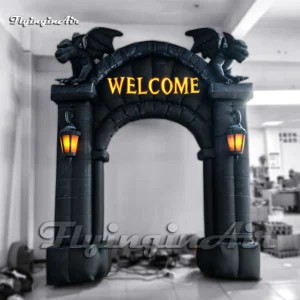 Halloween entrance arch inflatable hell's welcome gate with Gargoyles And Lanterns