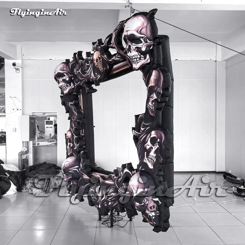 Massive Inflatable Skull Photo Booth Frame Prop for Halloween Parties, Horror Theme Events and Photo Backdrops