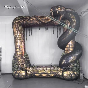13ft Giant Inflatable Cobra Snake Frame tree trunk entwined with serpent for jungle party and halloween photo backdrop