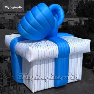 6m giant air blow up gift box replica custom inflatable present box model Wrapped in Ribbon for shopping mall decoration